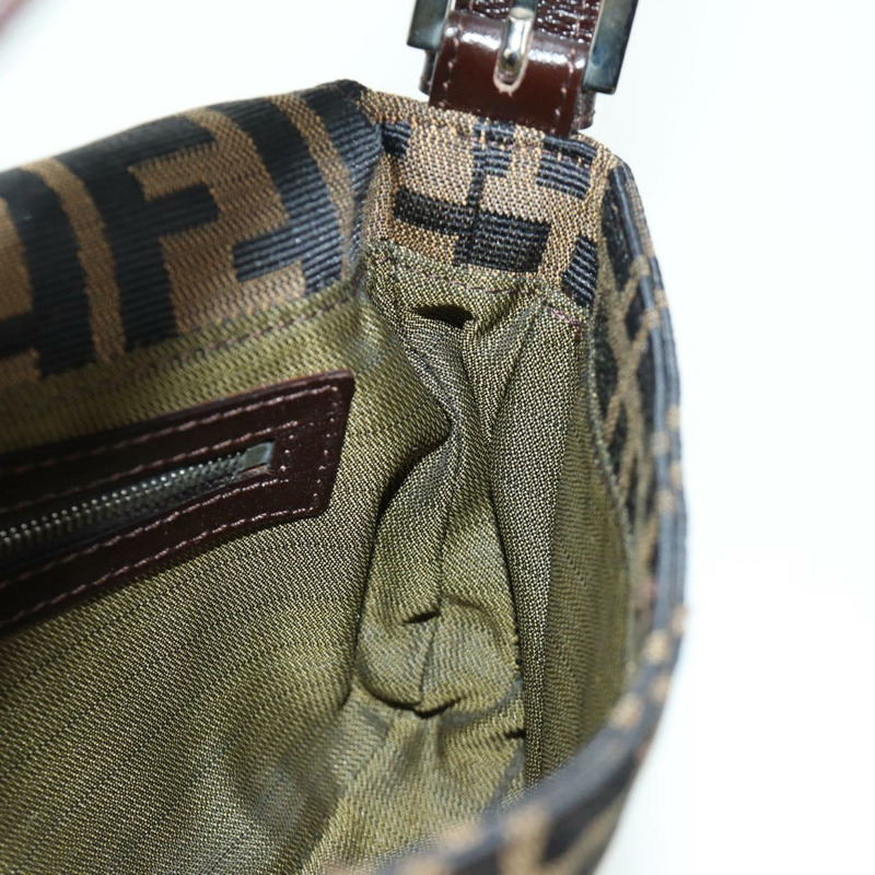 【日本直送】FENDI Zucca帆布Mamma Baguette單肩包 黑色棕色 正品 mr2260SAV-21