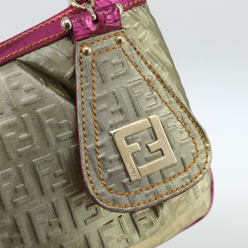 【日本直送】FENDI Zucchino 帆布手提包 金色 正品 SW2240A-17