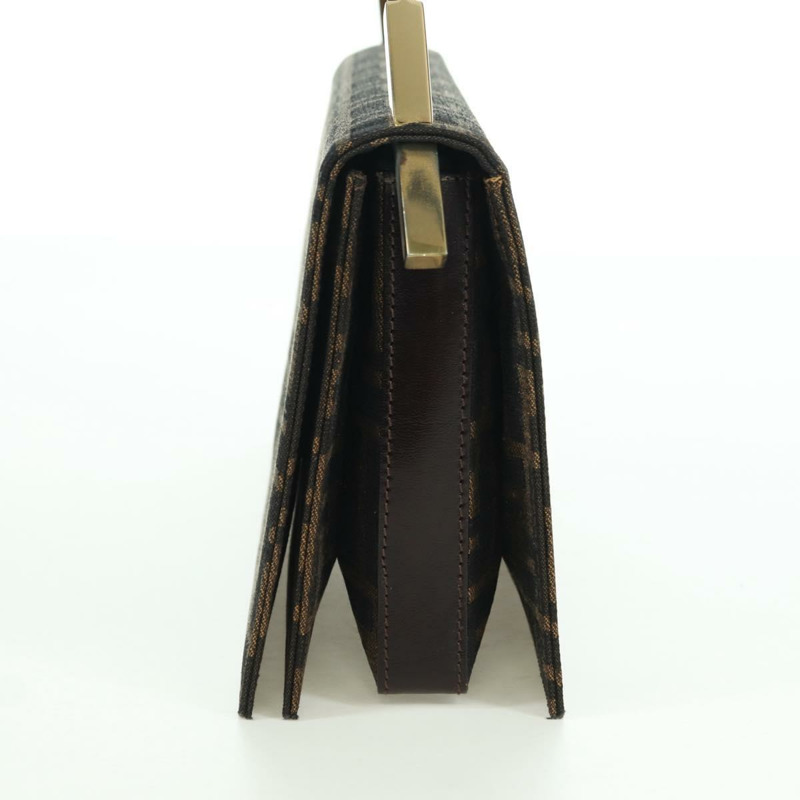 【日本直送】FENDI Zucca帆布單肩包 黑色 棕色 金色 正品 BAZ787V-2