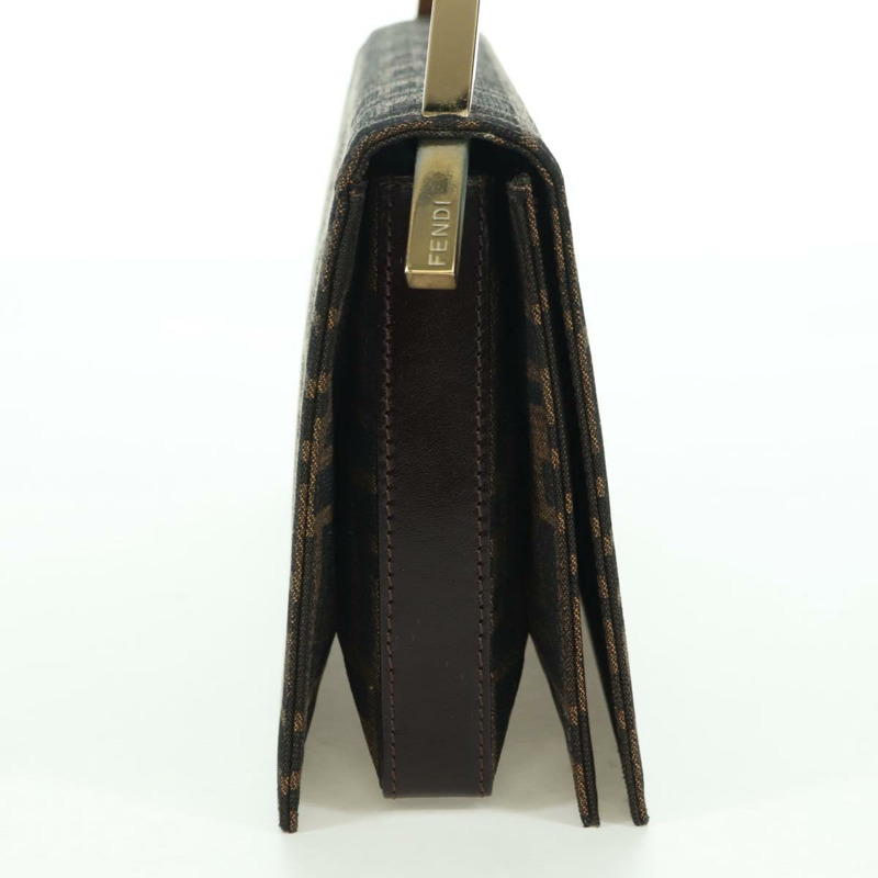 【日本直送】FENDI Zucca帆布單肩包 黑色 棕色 金色 正品 BAZ787V-3