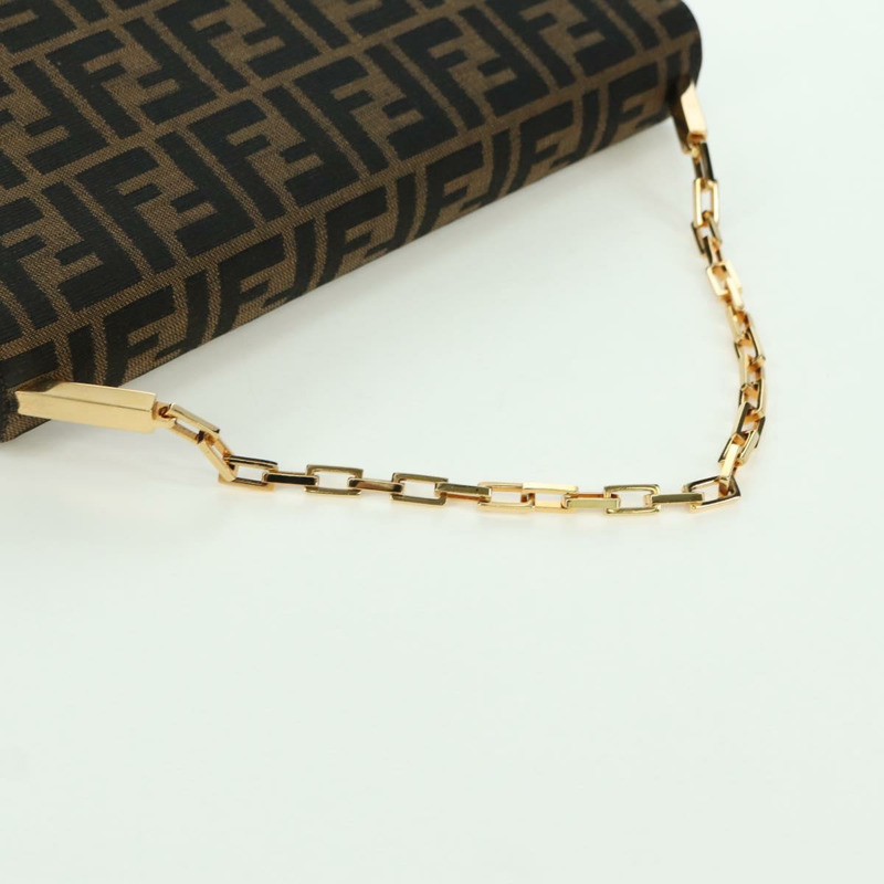 【日本直送】FENDI Zucca帆布單肩包 黑色 棕色 金色 正品 BAZ787V-6