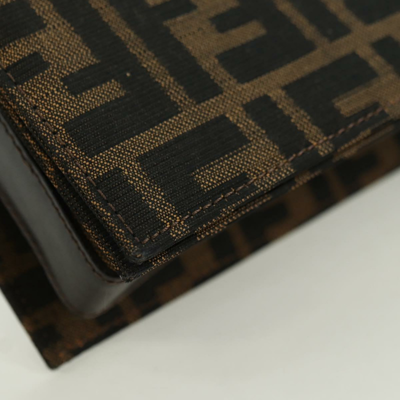 【日本直送】FENDI Zucca帆布單肩包 黑色 棕色 金色 正品 BAZ787V-9