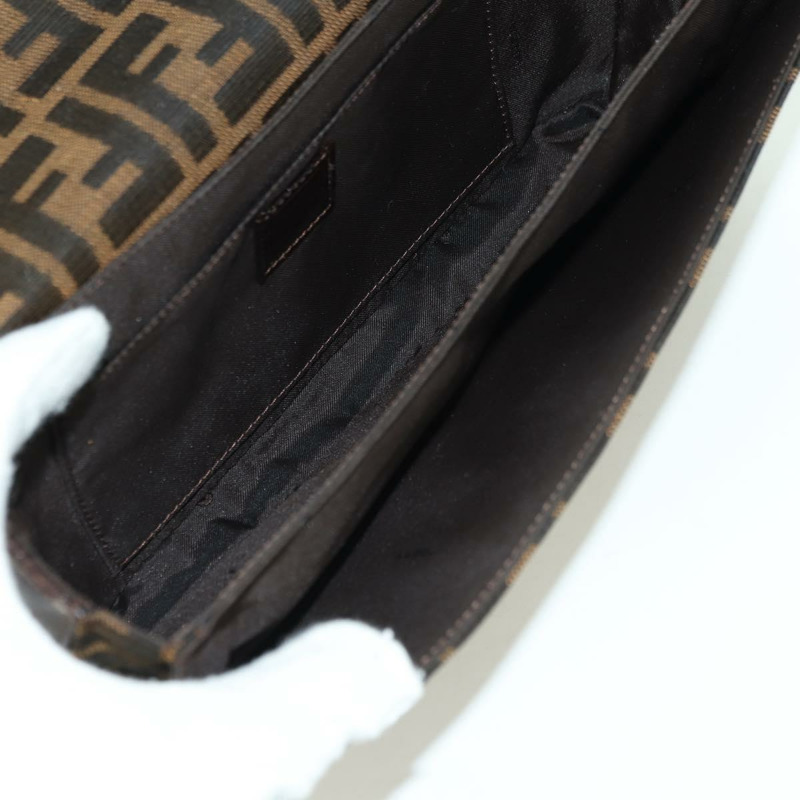 【日本直送】FENDI Zucca帆布單肩包 黑色 棕色 金色 正品 BAZ787V-10