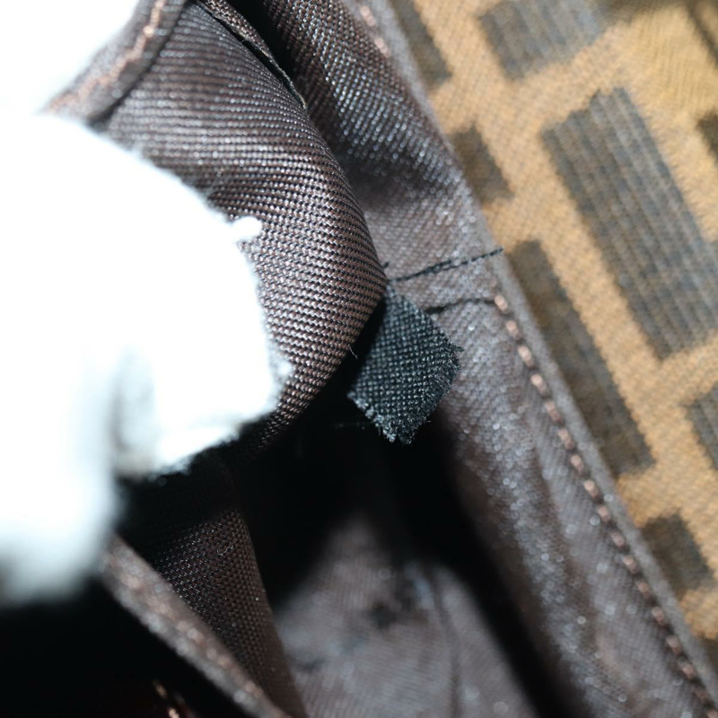 【日本直送】FENDI Zucca帆布單肩包 黑色 棕色 金色 正品 BAZ787V-11