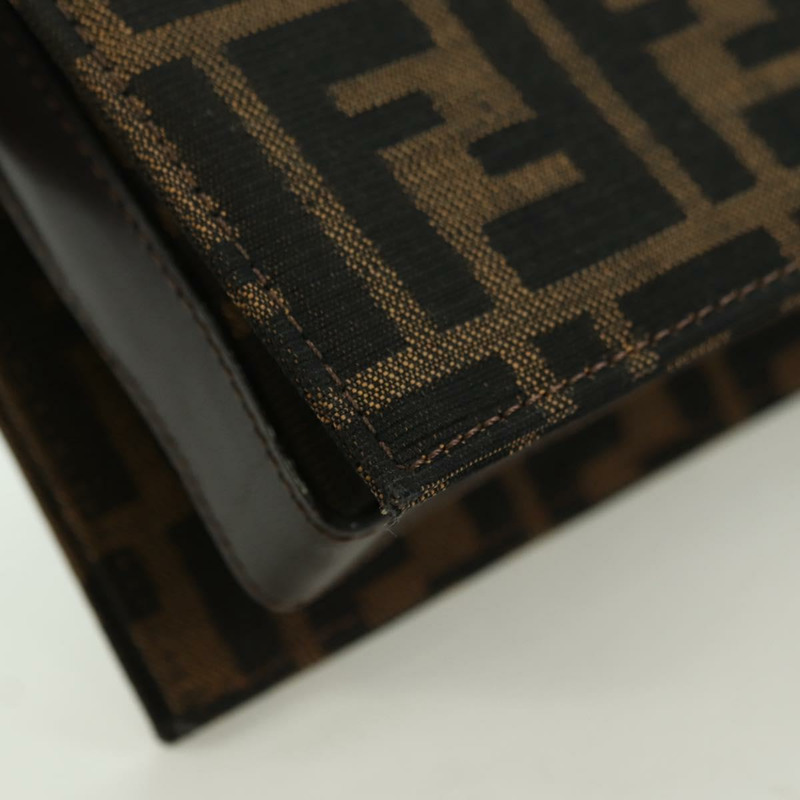 【日本直送】FENDI Zucca帆布單肩包 黑色 棕色 金色 正品 BAZ787V-14