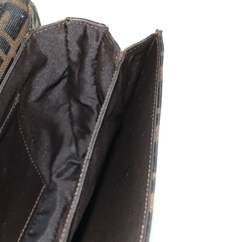 【日本直送】FENDI Zucca帆布單肩包 黑色 棕色 金色 正品 BAZ787V-19