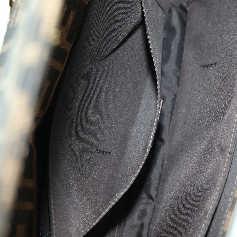 【日本直送】FENDI Zucca帆布單肩包 黑色 棕色 金色 正品 BAZ787V-22