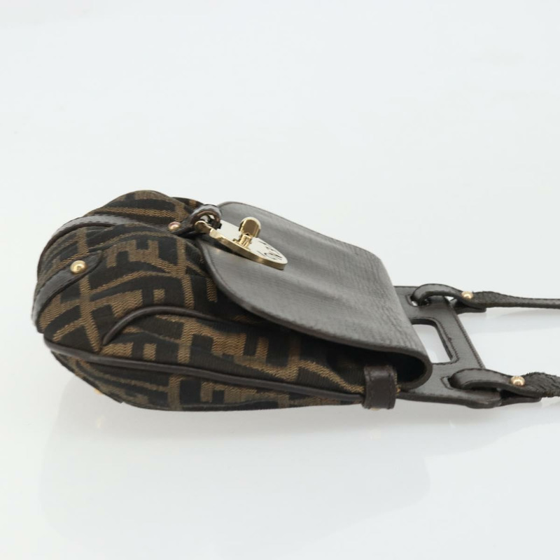 【日本直送】FENDI Zucca帆布手提包 2way Black Brown Gold Auth BAZ788A-2