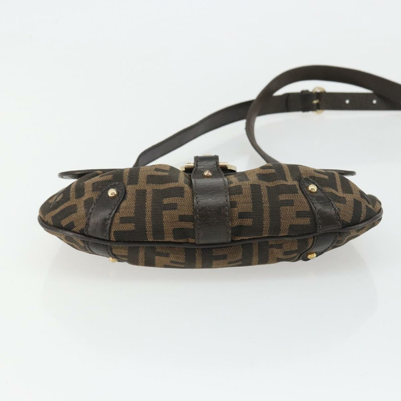 【日本直送】FENDI Zucca帆布手提包 2way Black Brown Gold Auth BAZ788A-4