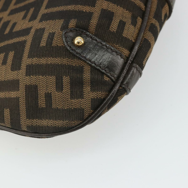 【日本直送】FENDI Zucca帆布手提包 2way Black Brown Gold Auth BAZ788A-8