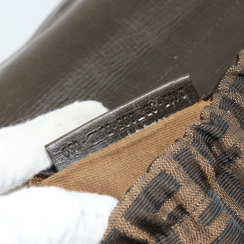 【日本直送】FENDI Zucca帆布手提包 2way Black Brown Gold Auth BAZ788A-11