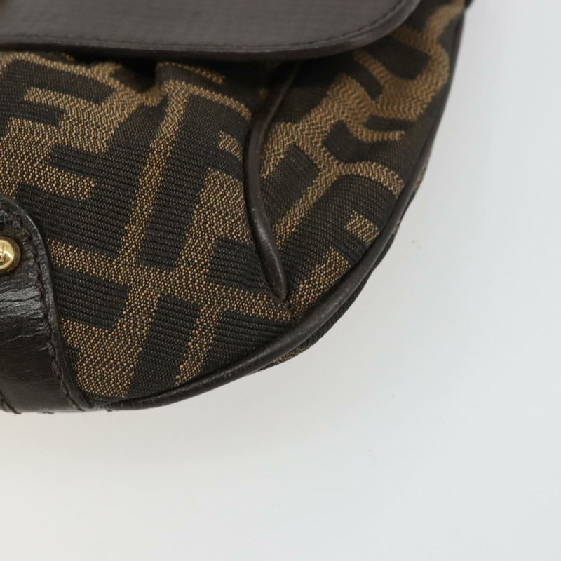 【日本直送】FENDI Zucca帆布手提包 2way Black Brown Gold Auth BAZ788A-13