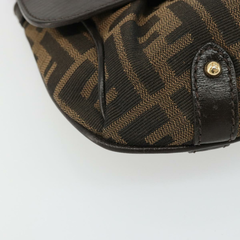【日本直送】FENDI Zucca帆布手提包 2way Black Brown Gold Auth BAZ788A-14