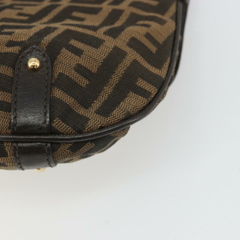 【日本直送】FENDI Zucca帆布手提包 2way Black Brown Gold Auth BAZ788A-15