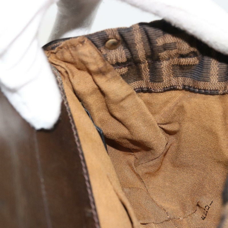 【日本直送】FENDI Zucca帆布手提包 2way Black Brown Gold Auth BAZ788A-18