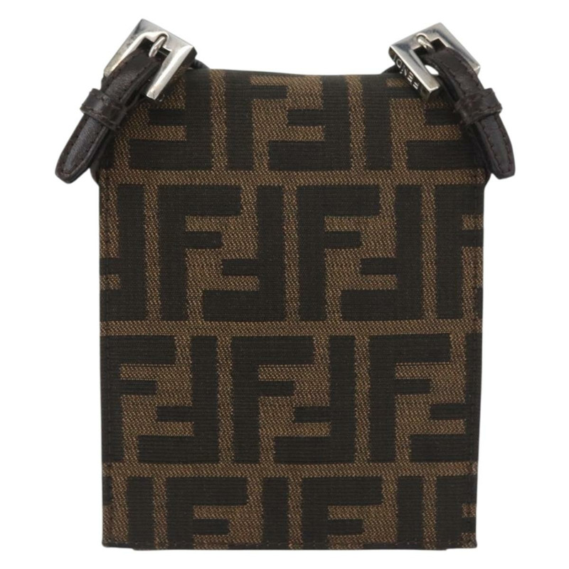 【日本直送】FENDI Zucca帆布Mamma Baguette單肩包 黑色棕色 正品 BAZ699V-1