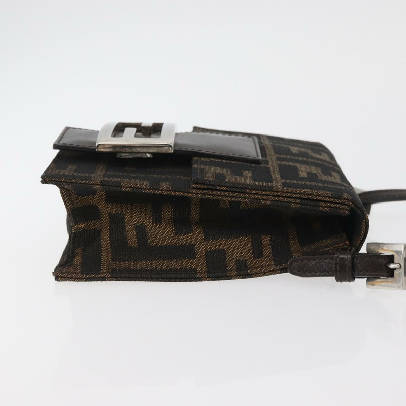 【日本直送】FENDI Zucca帆布Mamma Baguette單肩包 黑色棕色 正品 BAZ699V-2