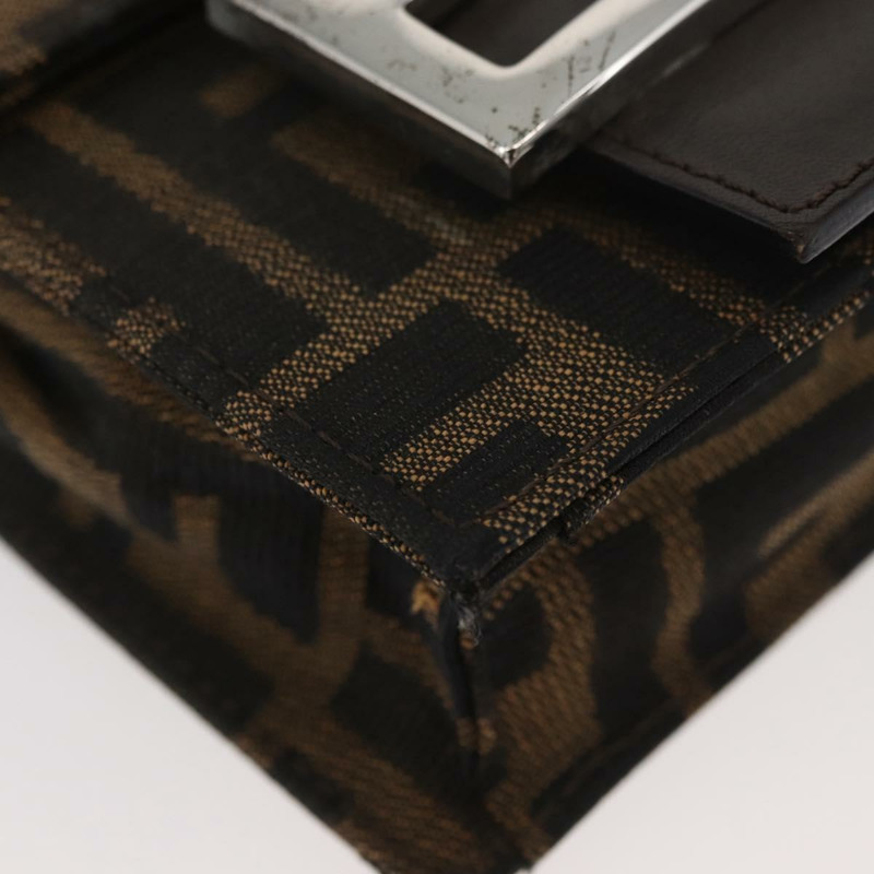【日本直送】FENDI Zucca帆布Mamma Baguette單肩包 黑色棕色 正品 BAZ699V-7