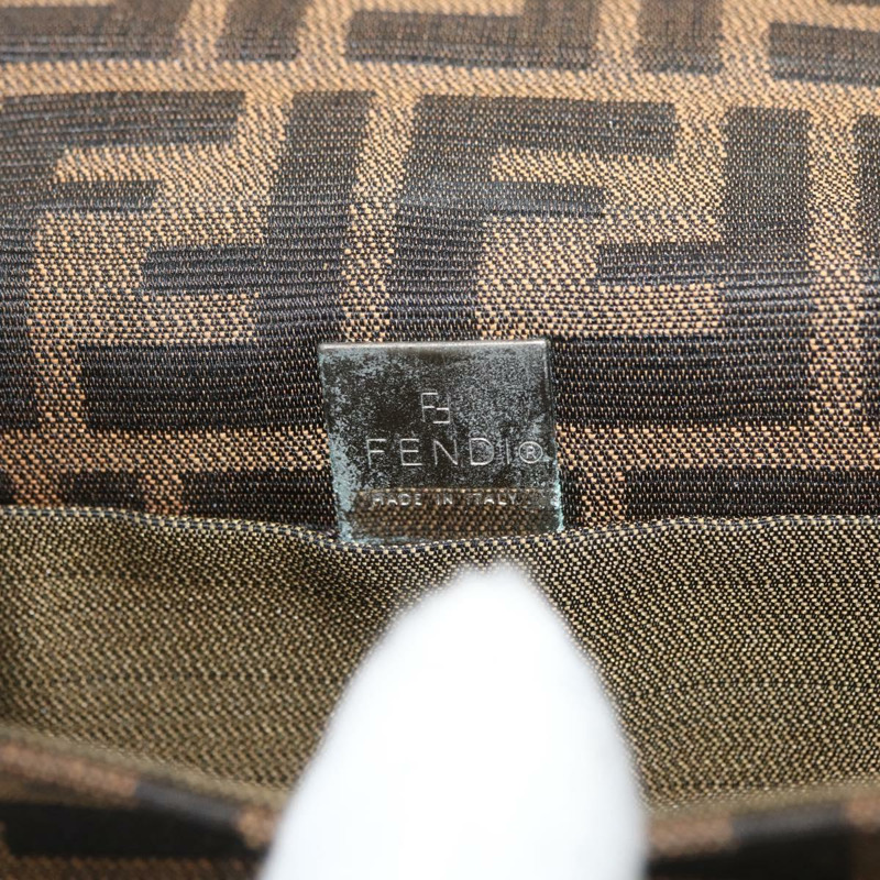 【日本直送】FENDI Zucca帆布Mamma Baguette單肩包 黑色棕色 正品 BAZ699V-9