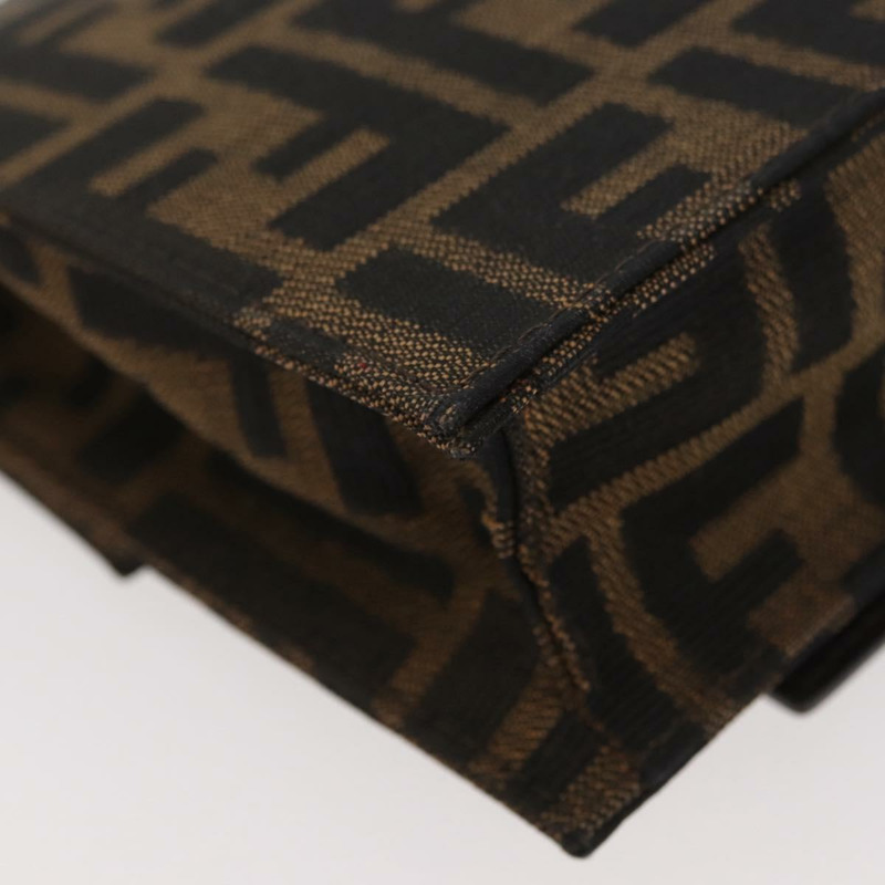 【日本直送】FENDI Zucca帆布Mamma Baguette單肩包 黑色棕色 正品 BAZ699V-15