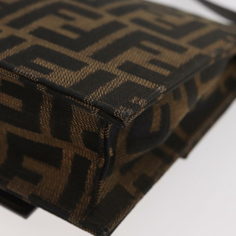【日本直送】FENDI Zucca帆布Mamma Baguette單肩包 黑色棕色 正品 BAZ699V-16