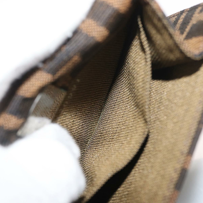 【日本直送】FENDI Zucca帆布Mamma Baguette單肩包 黑色棕色 正品 BAZ699V-22