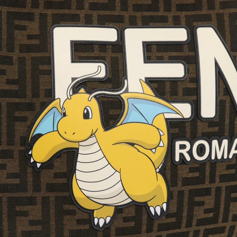 【日本直送】FENDI x FRGMT x POKMON Zucca帆布蜻蜓包 2way 黑色 Auth 167165SAM-19