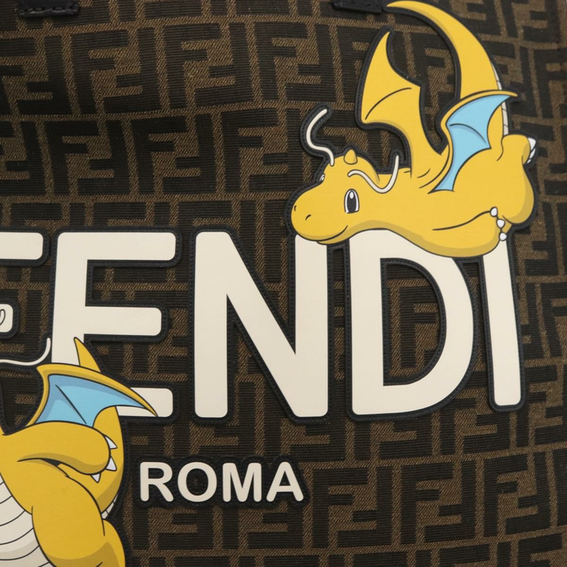 【日本直送】FENDI x FRGMT x POKMON Zucca帆布蜻蜓包 2way 黑色 Auth 167165SAM-20