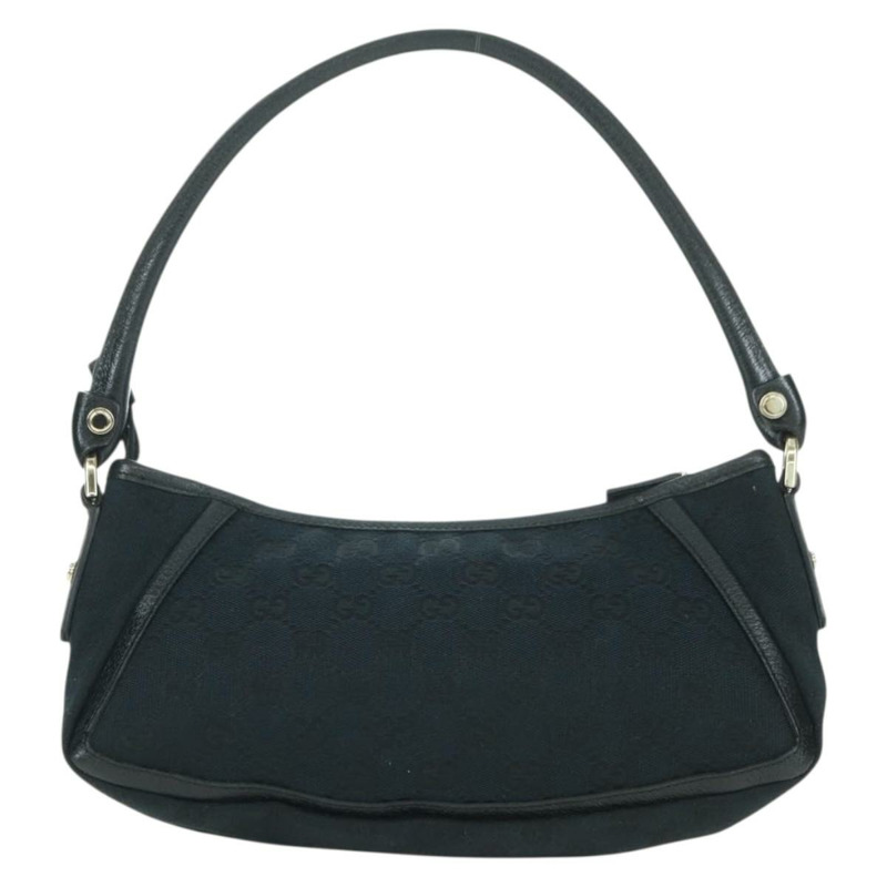 【日本直送】GUCCI GG帆布Abbey手提包 黑色 金色 130939 正品 am11232V-1