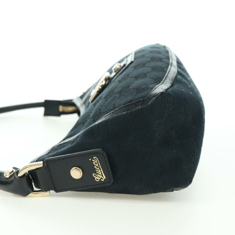 【日本直送】GUCCI GG帆布Abbey手提包 黑色 金色 130939 正品 am11232V-2