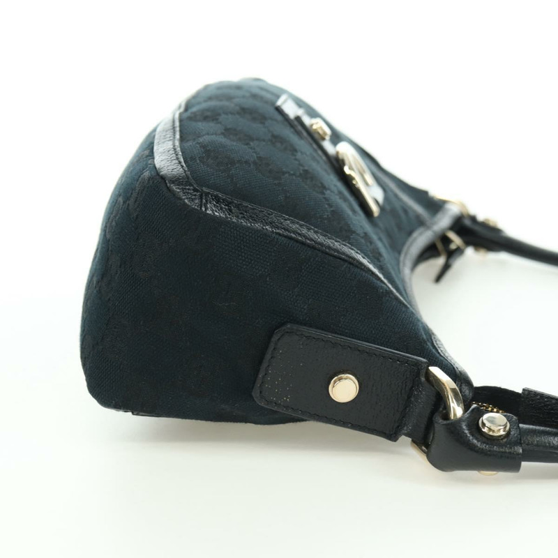 【日本直送】GUCCI GG帆布Abbey手提包 黑色 金色 130939 正品 am11232V-3