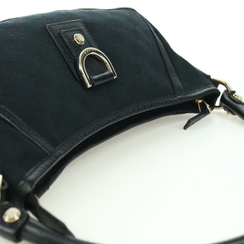 【日本直送】GUCCI GG帆布Abbey手提包 黑色 金色 130939 正品 am11232V-5