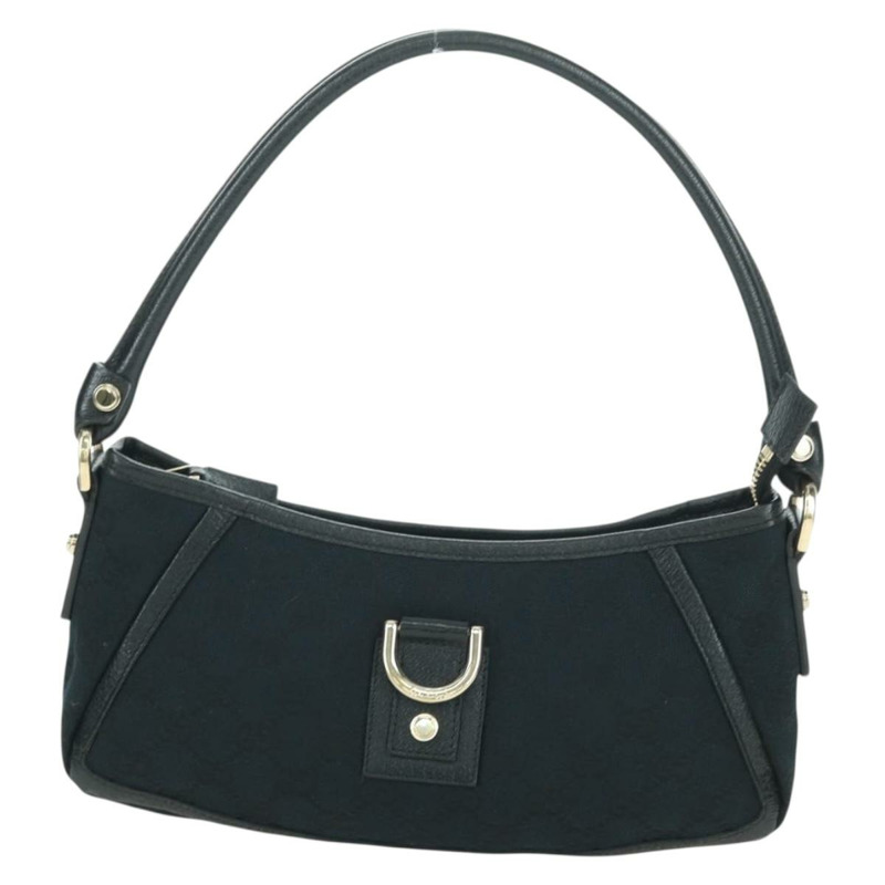 【日本直送】GUCCI GG帆布Abbey手提包 黑色 金色 130939 正品 am11232V-12