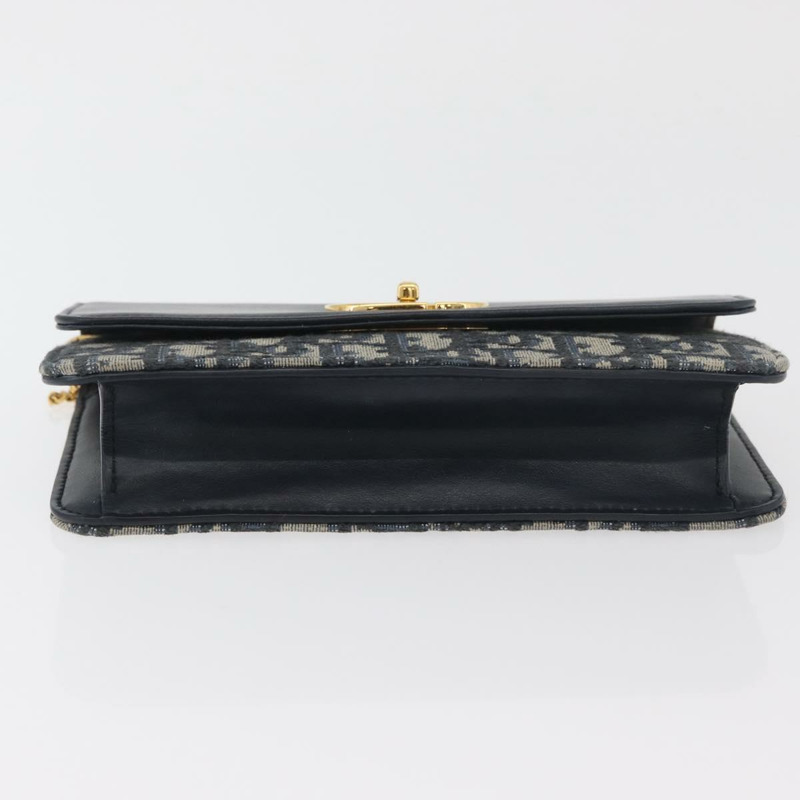 【日本直送】Christian Dior Trotter帆布 Miss Calorie 鏈條包 海軍藍 金色 正品 YKZ1487SAM-4