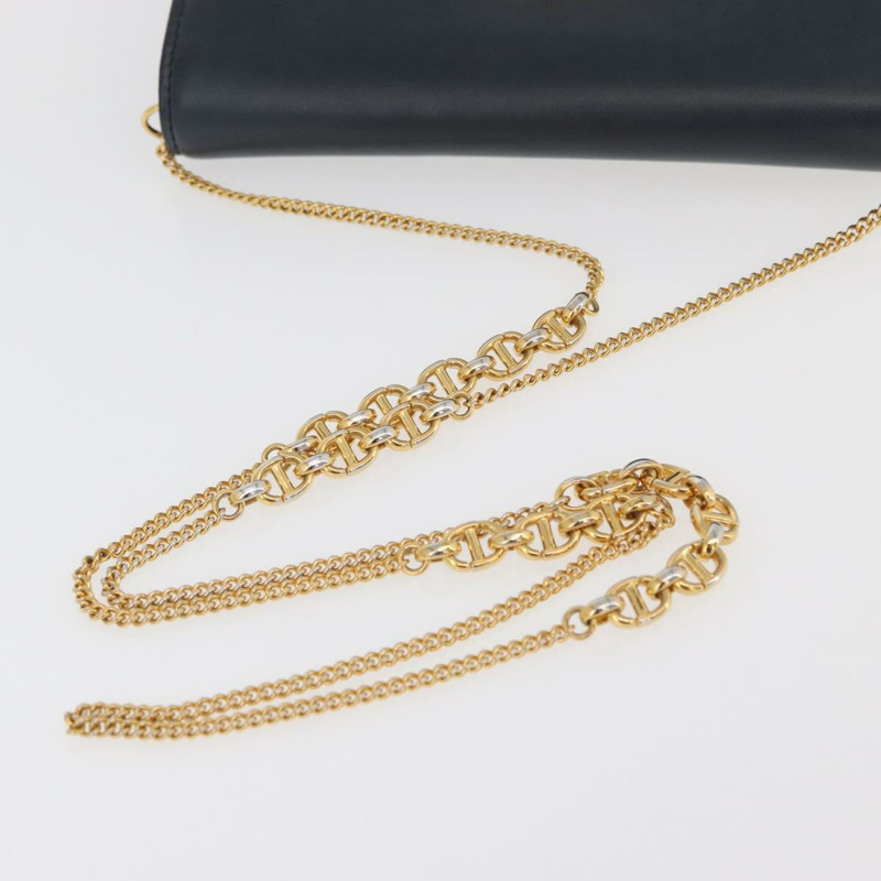 【日本直送】Christian Dior Trotter帆布 Miss Calorie 鏈條包 海軍藍 金色 正品 YKZ1487SAM-6