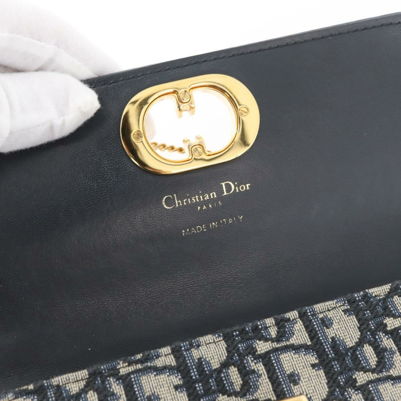 【日本直送】Christian Dior Trotter帆布 Miss Calorie 鏈條包 海軍藍 金色 正品 YKZ1487SAM-8