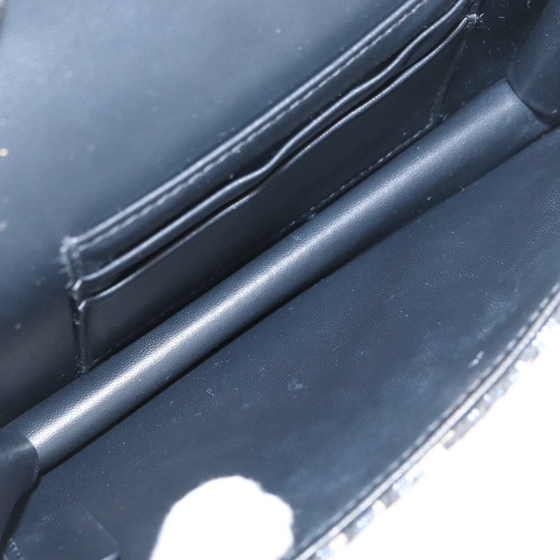 【日本直送】Christian Dior Trotter帆布 Miss Calorie 鏈條包 海軍藍 金色 正品 YKZ1487SAM-9