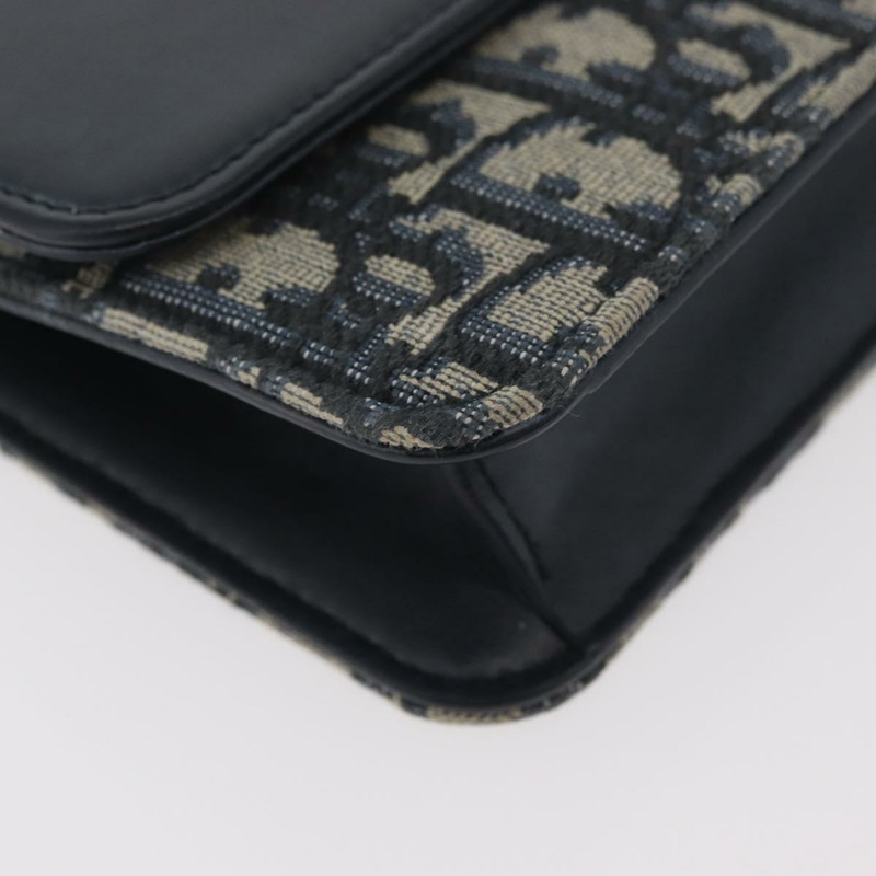 【日本直送】Christian Dior Trotter帆布 Miss Calorie 鏈條包 海軍藍 金色 正品 YKZ1487SAM-14