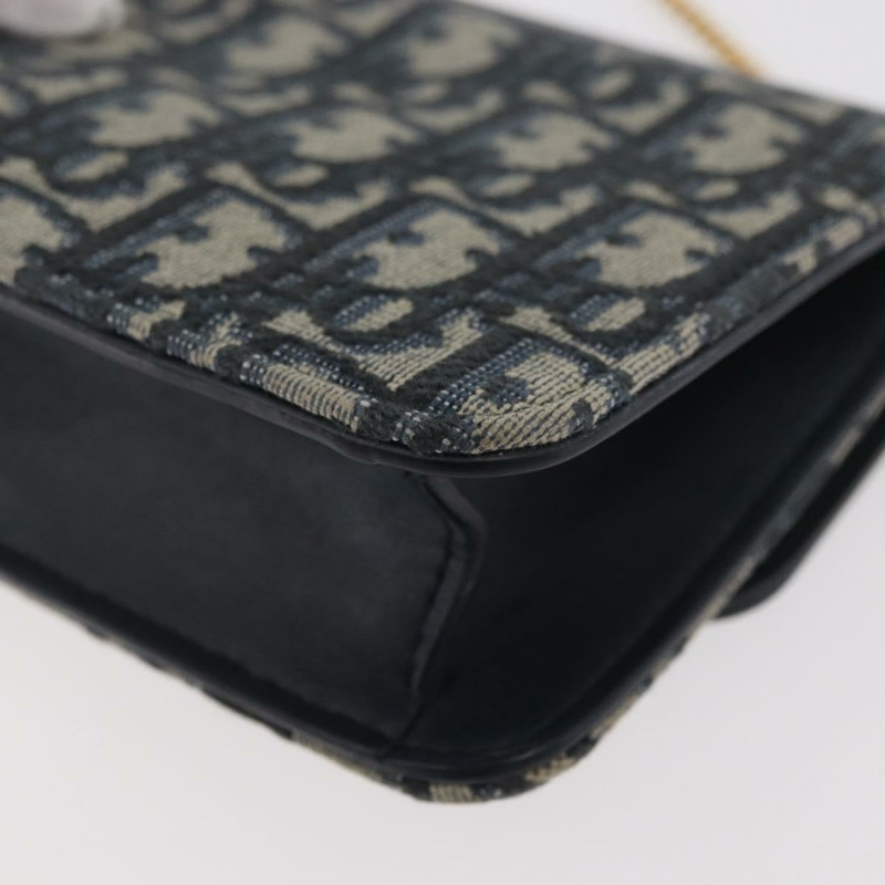 【日本直送】Christian Dior Trotter帆布 Miss Calorie 鏈條包 海軍藍 金色 正品 YKZ1487SAM-17