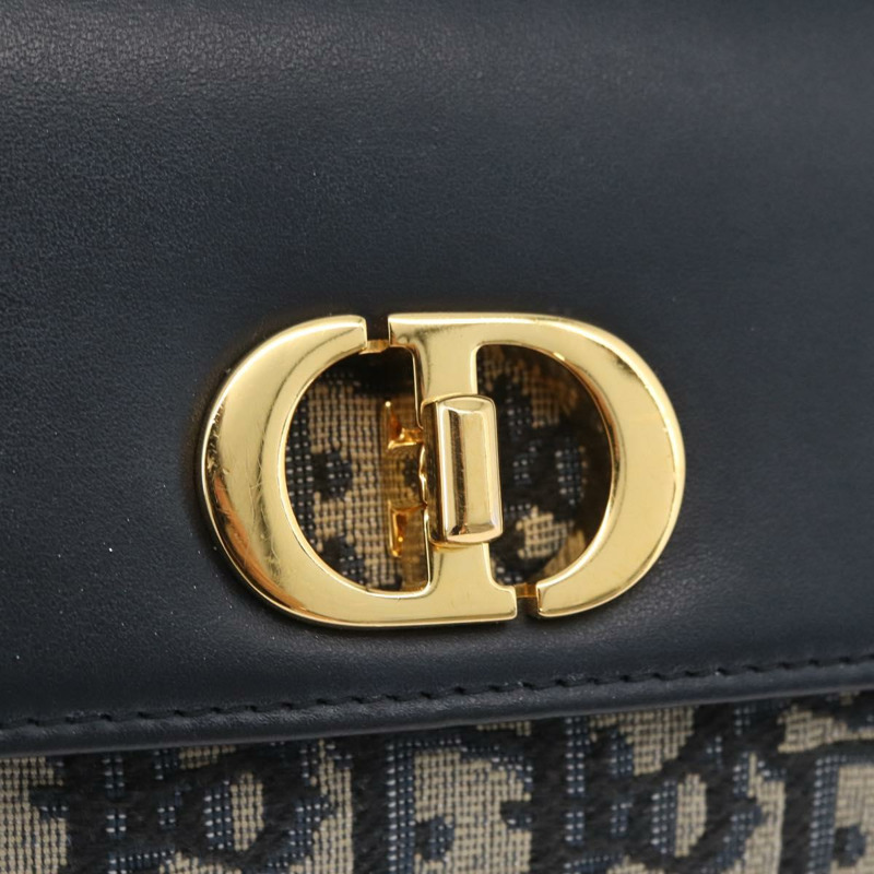 【日本直送】Christian Dior Trotter帆布 Miss Calorie 鏈條包 海軍藍 金色 正品 YKZ1487SAM-18