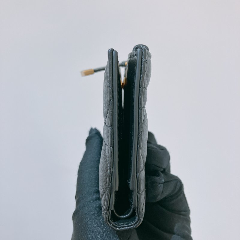 TK2027	Christian Dior 迪奧牛皮粒銀包 Caro Dahlia Wallet Calfskin Black-3