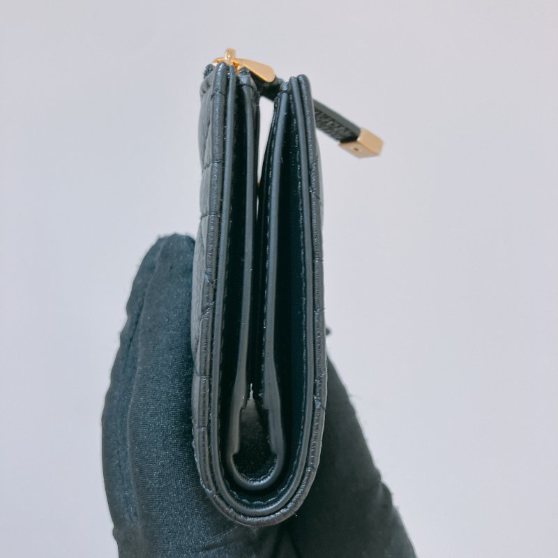 TK2027	Christian Dior 迪奧牛皮粒銀包 Caro Dahlia Wallet Calfskin Black-4
