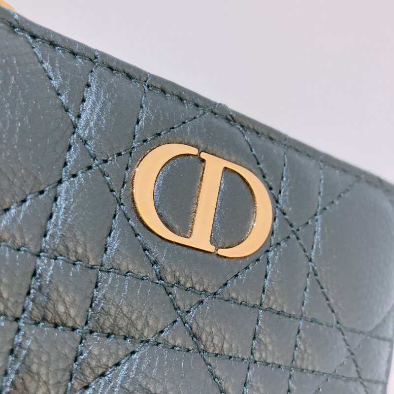TK2027	Christian Dior 迪奧牛皮粒銀包 Caro Dahlia Wallet Calfskin Black-6