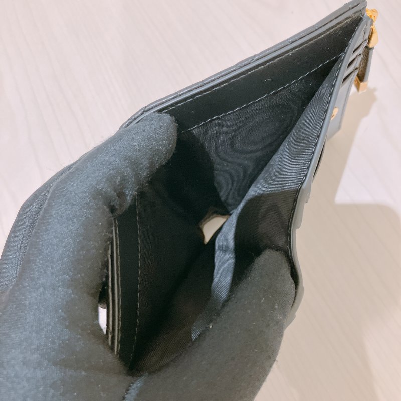 TK2027	Christian Dior 迪奧牛皮粒銀包 Caro Dahlia Wallet Calfskin Black-9