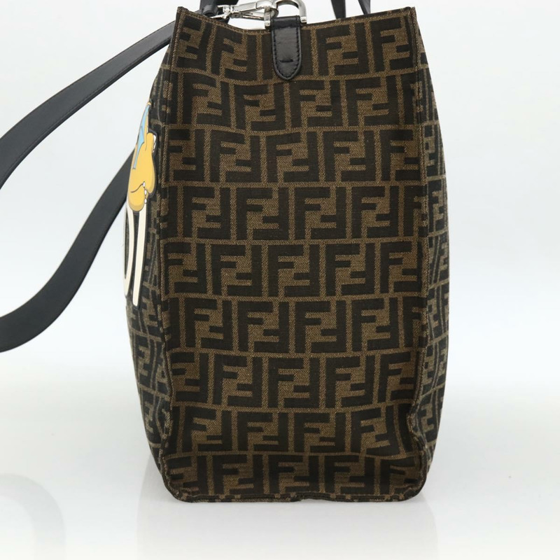 【日本直送】FENDI 寶可夢快龍碎片 Zucca 帆布包 2way 黑色棕色 Auth ka3850SM-3