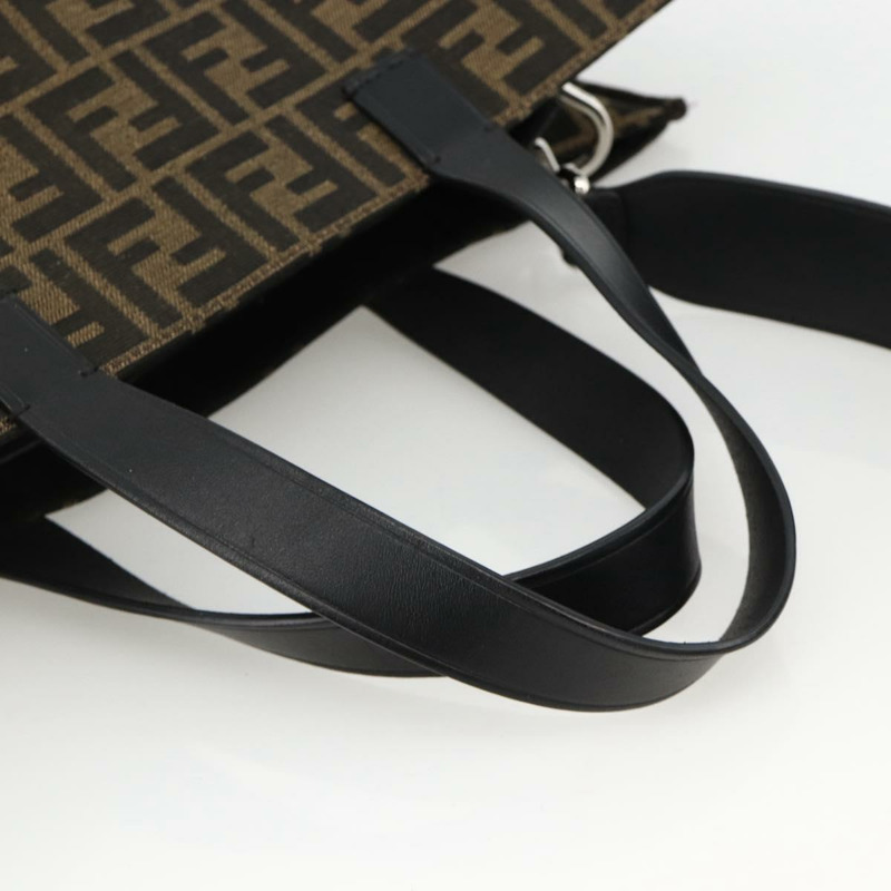 【日本直送】FENDI 寶可夢快龍碎片 Zucca 帆布包 2way 黑色棕色 Auth ka3850SM-6