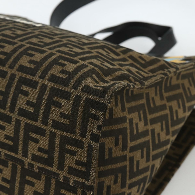 【日本直送】FENDI 寶可夢快龍碎片 Zucca 帆布包 2way 黑色棕色 Auth ka3850SM-8