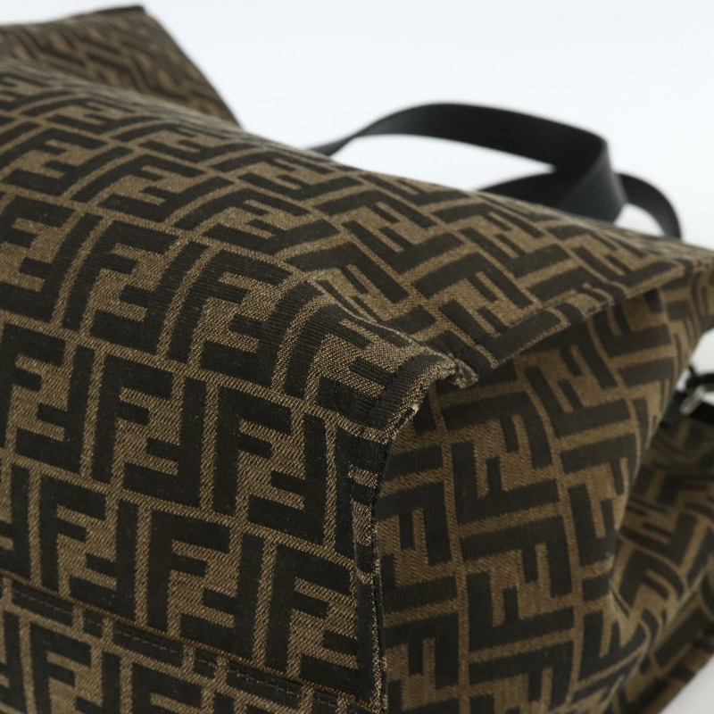 【日本直送】FENDI 寶可夢快龍碎片 Zucca 帆布包 2way 黑色棕色 Auth ka3850SM-16
