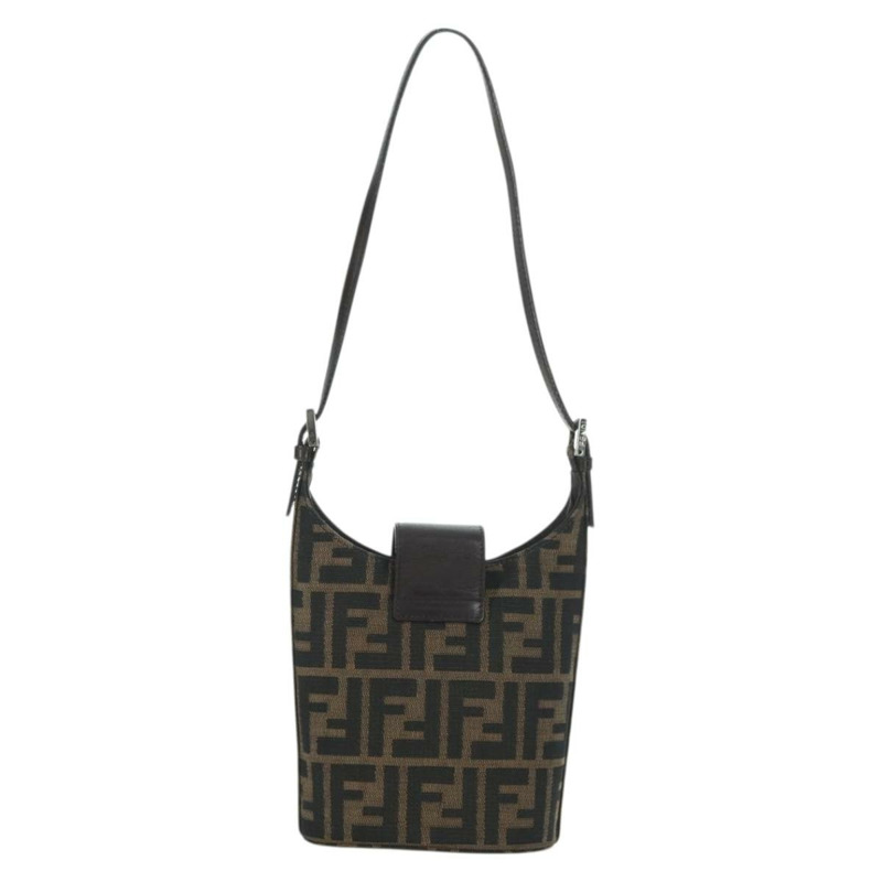【日本直送】FENDI Zucca帆布Mamma Baguette包 黑色 銀色 棕色 正品 YKZ1596SAM-1