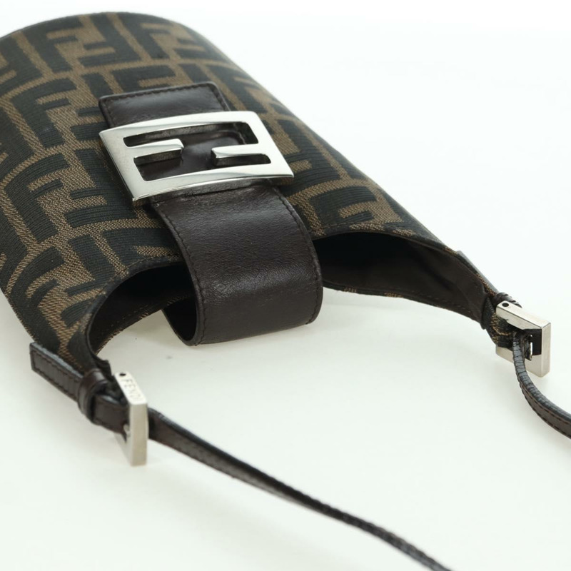 【日本直送】FENDI Zucca帆布Mamma Baguette包 黑色 銀色 棕色 正品 YKZ1596SAM-5